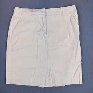 Brooks Brothers Mini Skirt Womens Size 8 Beige with Slit at Back